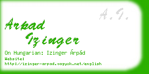 arpad izinger business card